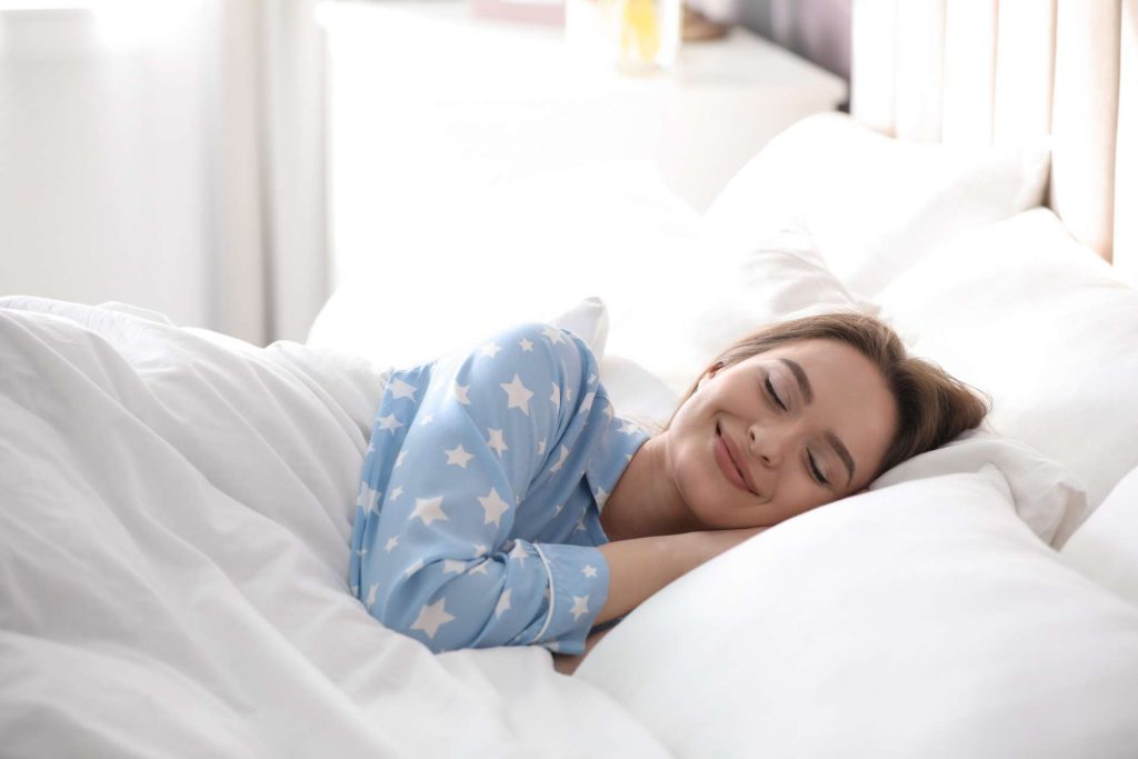 Woman sleeping happy